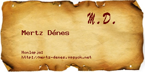 Mertz Dénes névjegykártya